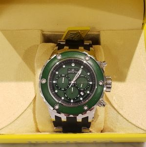 INVICTA 27905 Mens 52mm Subaqua Specialty Green Wood Bezel & Dial Strap Watch